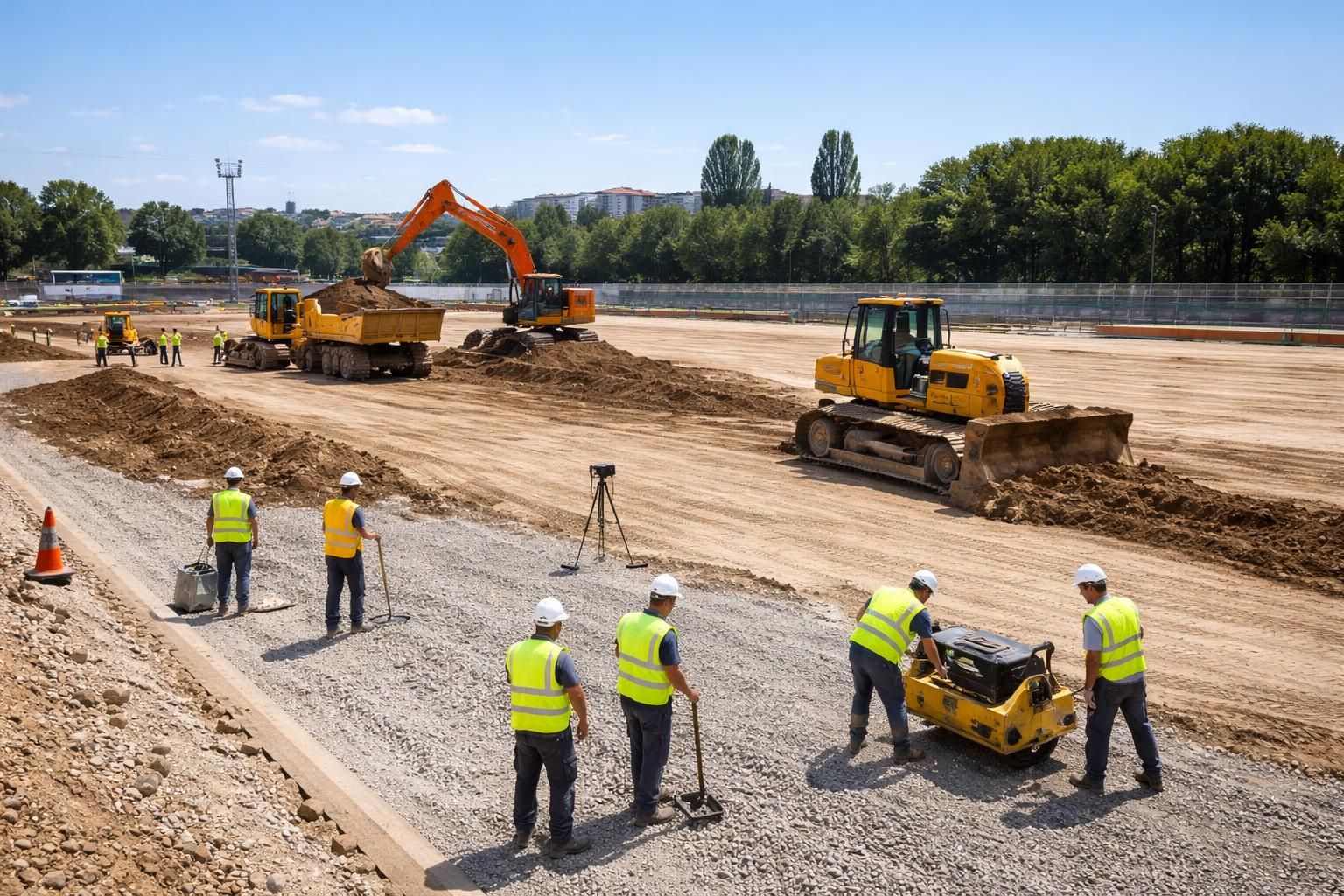expert en terrassement à toulouse, spécialisé dans la construction de terrains de football synthétiques conformes aux normes fifa pour des surfaces de jeu durables et performantes.