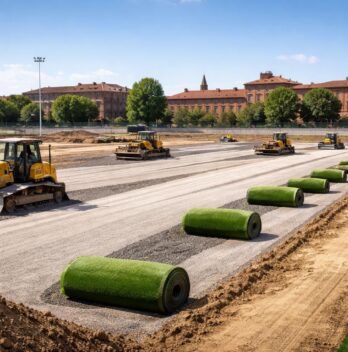 Terrassement Toulouse : construction de terrains de football synthétiques FIFA