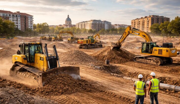 Travaux terrassement pour professionnels Toulouse avec engins Caterpillar et VRD